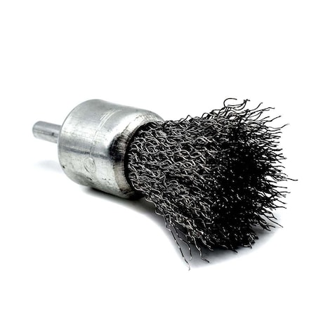 Superior Steel 1" End Brush 1/4" Shank - Crimped Wire 4500 RPM S1848